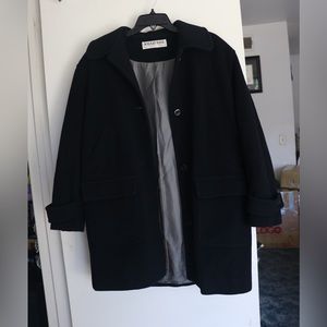 Black Medium Sized Melton Cloth Coat